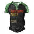 Awesome Since July 1966 Men Woman 55Th Birthday 55 Year Old Men's Henley Shirt Raglan Sleeve 3D Print T-shirt Black Green