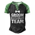 Bachelor Party Groom Drinking Team Men's Henley Raglan T-Shirt Black Green