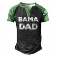 Bama Dad Alabama State Fathers Day Men's Henley Raglan T-Shirt Black Green