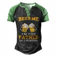Beer Me Im The Father Of The Bride Fathers Day Men's Henley Raglan T-Shirt Black Green