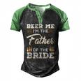 Mens Beer Me Im The Father Of The Bride Men's Henley Raglan T-Shirt Black Green