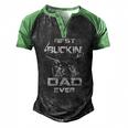 Best Buckin Dad Ever Fathers Day Gif Men's Henley Raglan T-Shirt Black Green