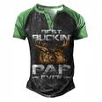 Best Buckin Pap Ever Deer Hunting Bucking Father Men's Henley Shirt Raglan Sleeve 3D Print T-shirt Black Green