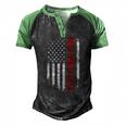 Best Daddy Ever Us American Flag Vintage For Fathers Day Men's Henley Raglan T-Shirt Black Green