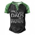 Only The Best Dads Get Promoted To Papaw Men's Henley Raglan T-Shirt Black Green