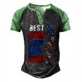 Best Effin’ Step Dad 4Th Of July Ever Shoes Trace Flag Men's Henley Shirt Raglan Sleeve 3D Print T-shirt Black Green