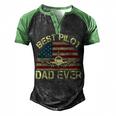 Best Pilot Dad Ever Fathers Day American Flag 4Th Of July Men's Henley Shirt Raglan Sleeve 3D Print T-shirt Black Green