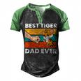 Best Tiger Dad Ever Men's Henley Shirt Raglan Sleeve 3D Print T-shirt Black Green
