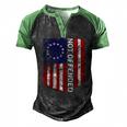 Betsy Ross Flag 1776 Not Offended Vintage American Flag Usa Men's Henley Raglan T-Shirt Black Green