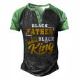 Mens Black Father Black King African American Dad Fathers Day Men's Henley Raglan T-Shirt Black Green