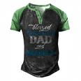 Blessed To Be Called Dad And Grandpa Fathers Day Idea Men's Henley Raglan T-Shirt Black Green