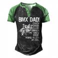 Bmx Dad Coach Sponsor Mechanic Driver On Back Classic Men's Henley Raglan T-Shirt Black Green