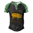 Body By Bacon Bbq Grilling Ham Loving Mens Men's Henley Raglan T-Shirt Black Green