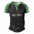 Call Of Daddy Parenting Ops Gamer Dads Fathers Day Men's Henley Raglan T-Shirt Black Green