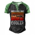 Car Graphic Car Mechanics Car Fathers Car Repair Dads Men's Henley Raglan T-Shirt Black Green