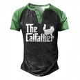 The Catfather Cat Dad For Men Cat Lover Men's Henley Raglan T-Shirt Black Green