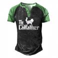 The Catfather Persian Cat Lover Father Cat Dad Men's Henley Raglan T-Shirt Black Green