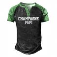 Champagne Papi Dad Fathers Day Love Family Support Tee Men's Henley Raglan T-Shirt Black Green
