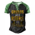 Cheers And Beers To 70 Years Cool Beer Lover Birthday Men's Henley Raglan T-Shirt Black Green