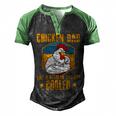 Chicken Chicken Chicken Dad Like A Regular Dad Farmer Poultry Father Day_ Men's Henley Shirt Raglan Sleeve 3D Print T-shirt Black Green