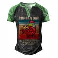 Chicken Chicken Chicken Dad Like A Regular Dad Farmer Poultry Father Day_ V4 Men's Henley Shirt Raglan Sleeve 3D Print T-shirt Black Green