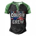 Cousin Crew 4Th Of July Patriotic American Family Matching Men's Henley Raglan T-Shirt Black Green