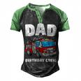 Dad Birthday Crew Fire Truck Firefighter Fireman Party Men's Henley Shirt Raglan Sleeve 3D Print T-shirt Black Green
