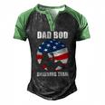 Mens Dad Bod Drinking Team American Us Flag Vintage Fathers Day Men's Henley Raglan T-Shirt Black Green