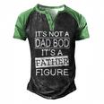 Dad Bod Figure Fathers Day Men's Henley Raglan T-Shirt Black Green