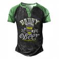 Dad Needs A Beer Button Up S Beer Drinking Love Men's Henley Raglan T-Shirt Black Green