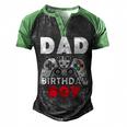 Dad Of Birthday Boy Time To Level Up Video Game Birthday Men's Henley Shirt Raglan Sleeve 3D Print T-shirt Black Green