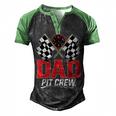 Dad Pit Crew Race Car Birthday Party Racing Family Men's Henley Shirt Raglan Sleeve 3D Print T-shirt Black Green