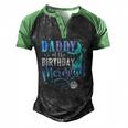 Daddy Of The Birthday Mermaid Family Matching Party Squad Men's Henley Raglan T-Shirt Black Green