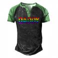 Daddy Gay Pride Month Lgbtq Fathers Day Rainbow Flag Queer Men's Henley Raglan T-Shirt Black Green