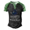 Daddys Little Trucker Truck Driver Trucking Boys Girls Men's Henley Raglan T-Shirt Black Green