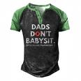 Dads Dont Babysit Its Called Parenting Men's Henley Raglan T-Shirt Black Green