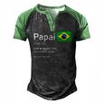 This Definition Of Papai Brazilian Father Brazil Flag Classic Men's Henley Raglan T-Shirt Black Green