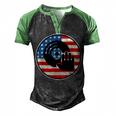 Dj Player Dad Disc Jockey Us Flag 4Th Of July Mens Gift V2 Men's Henley Shirt Raglan Sleeve 3D Print T-shirt Black Green