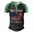 Dog Owner Us Flag 4Th Of July Fathers Day Rottweiler Dad Men's Henley Shirt Raglan Sleeve 3D Print T-shirt Black Green