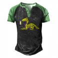 Dragon Mythical Animal Lgbtq Non-Binary Flag Genderqueer Men's Henley Raglan T-Shirt Black Green