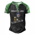 Drinking Like Lincoln 4Th Of July Independence Day Men's Henley Raglan T-Shirt Black Green
