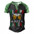 El Papa Mas Chingon Funny Mexican Dad Husband Regalo Flag V2 Men's Henley Shirt Raglan Sleeve 3D Print T-shirt Black Green