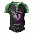 Epilepsy Awareness I Wear Purple For My Dad Men's Henley Raglan T-Shirt Black Green