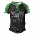 Mens Every Bunnys Favorite Daddy Tee Cute Easter Egg Men's Henley Raglan T-Shirt Black Green