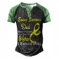 Ewings Sarcoma Dad Most People Never Meet Their Hero I Raised Mine Yellow Ribbon Ewings Sarcoma Ewings Sarcoma Awareness Men's Henley Shirt Raglan Sleeve 3D Print T-shirt Black Green