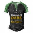 Family 365 The Greatest Dads Get Promoted To Grampy Grandpa Men's Henley Raglan T-Shirt Black Green
