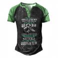 Father Grandpa Father Son And Daughter 87 Family Dad Men's Henley Shirt Raglan Sleeve 3D Print T-shirt Black Green