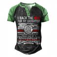 Father Grandpa I Back The Red For My Daughter Proud Firefighter Dad 186 Family Dad Men's Henley Shirt Raglan Sleeve 3D Print T-shirt Black Green