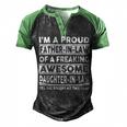 Father Grandpa Im A Proud In Law Of A Freaking Awesome Daughter In Law386 Family Dad Men's Henley Shirt Raglan Sleeve 3D Print T-shirt Black Green