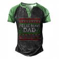 Feliz Navi Dad Ugly Christmas Daddy Claus Men's Henley Raglan T-Shirt Black Green